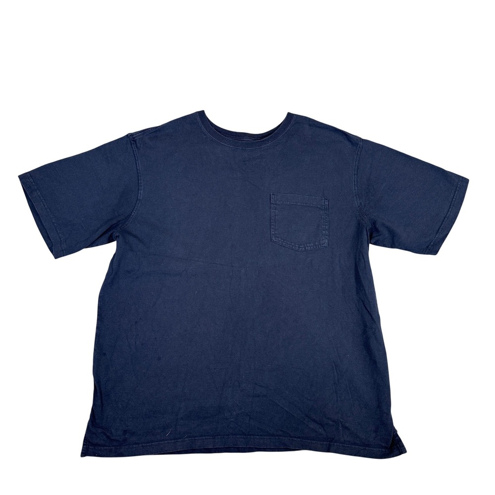 Duluth Trading Co Mens XL Navy Blue Longtail T Relaxed Fit Cotton Pocket T-Shirt